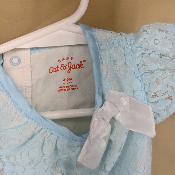 3-6 Month Infant Girl Lace Lt. Blue Bubble Romper Cat & Jack Very Feminine - Picture 2 of 5